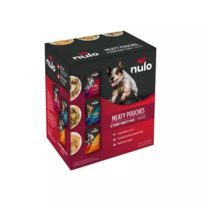 Nulo Meaty Pouches Adult Wet Dog Food Variety Pack - Lamb, Mackerel, & Chicken - Image 1
