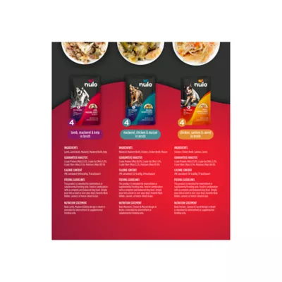 Nulo Meaty Pouches Adult Wet Dog Food Variety Pack - Lamb, Mackerel, & Chicken - Image 2