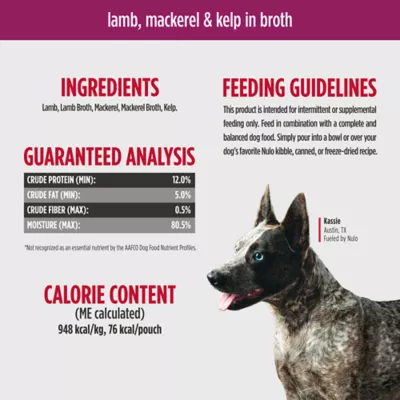 Nulo Meaty Pouches Adult Wet Dog Food Variety Pack - Lamb, Mackerel, & Chicken - Image 9