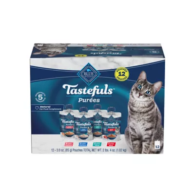 Blue Buffalo Tastefuls Purees Adult Cat Food Topper - Variety Pack, 12 Ct - Image 1
