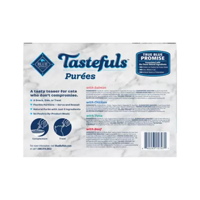 Blue Buffalo Tastefuls Purees Adult Cat Food Topper - Variety Pack, 12 Ct - Image 2
