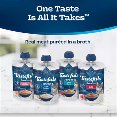 Blue Buffalo Tastefuls Purees Adult Cat Food Topper - Variety Pack, 12 Ct - Image 3