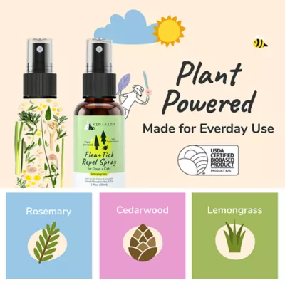 kin+kind Flea+Tick Repel Spray for Dogs, Natural Essential Oil, Lemon Grass Scent, 1 fl oz - Image 4