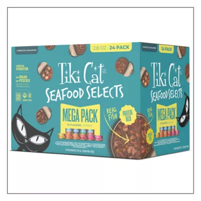 Tiki Cat Adult Cat Wet Food - Grain Free, Seafood Selects Mega Pack, 24 Ct - Image 1