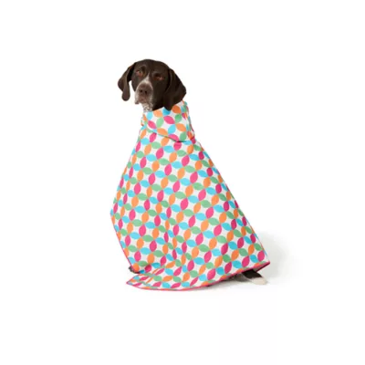 Top Paw® Microfiber Hooded Dog Towel, Geo Print, One Size - Image 1