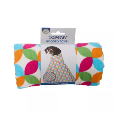 Top Paw® Microfiber Hooded Dog Towel, Geo Print, One Size - Image 4