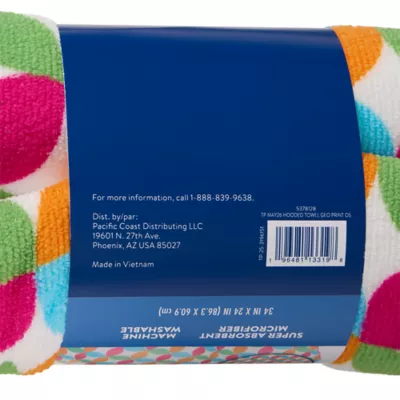 Top Paw® Microfiber Hooded Dog Towel, Geo Print, One Size - Image 5
