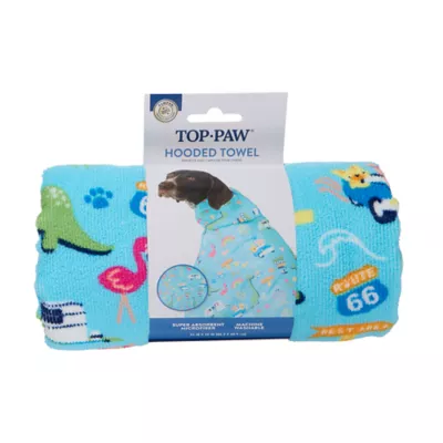Top Paw® Microfiber Hooded Dog Towel, Road Trip, One Size - Image 4