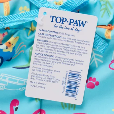 Top Paw® Dino Dog Swim Trunks - Image 5