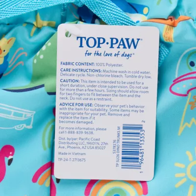 Top Paw® Dino Dog Swim Trunks - Image 5