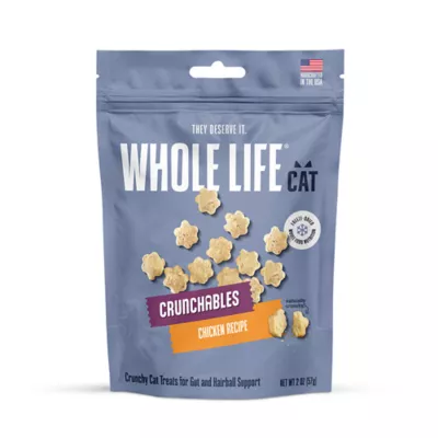 Whole Life® Crunchables Cunchy Cat Treats - Gut and Hairball Support, Chicken, 2 Oz - Image 1