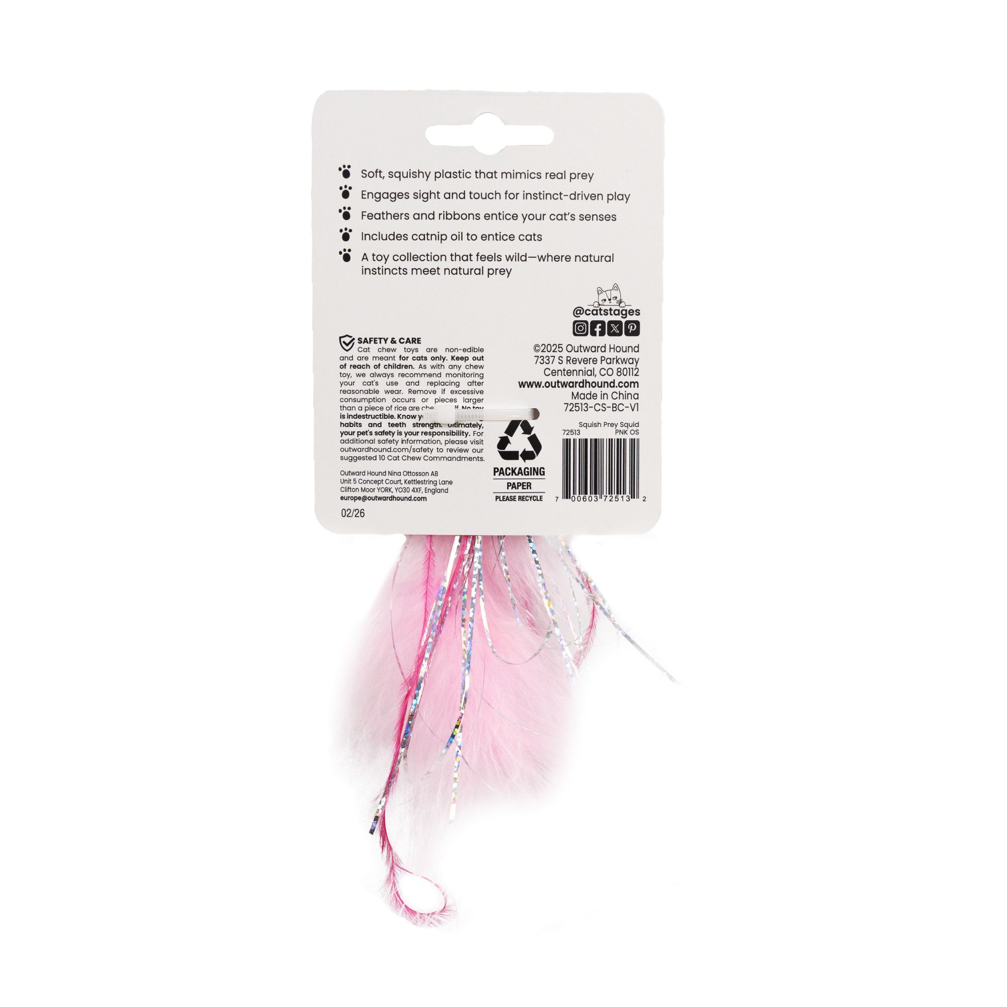 Catstages Squish Prey Squid Cat Toys - thumbnail 8