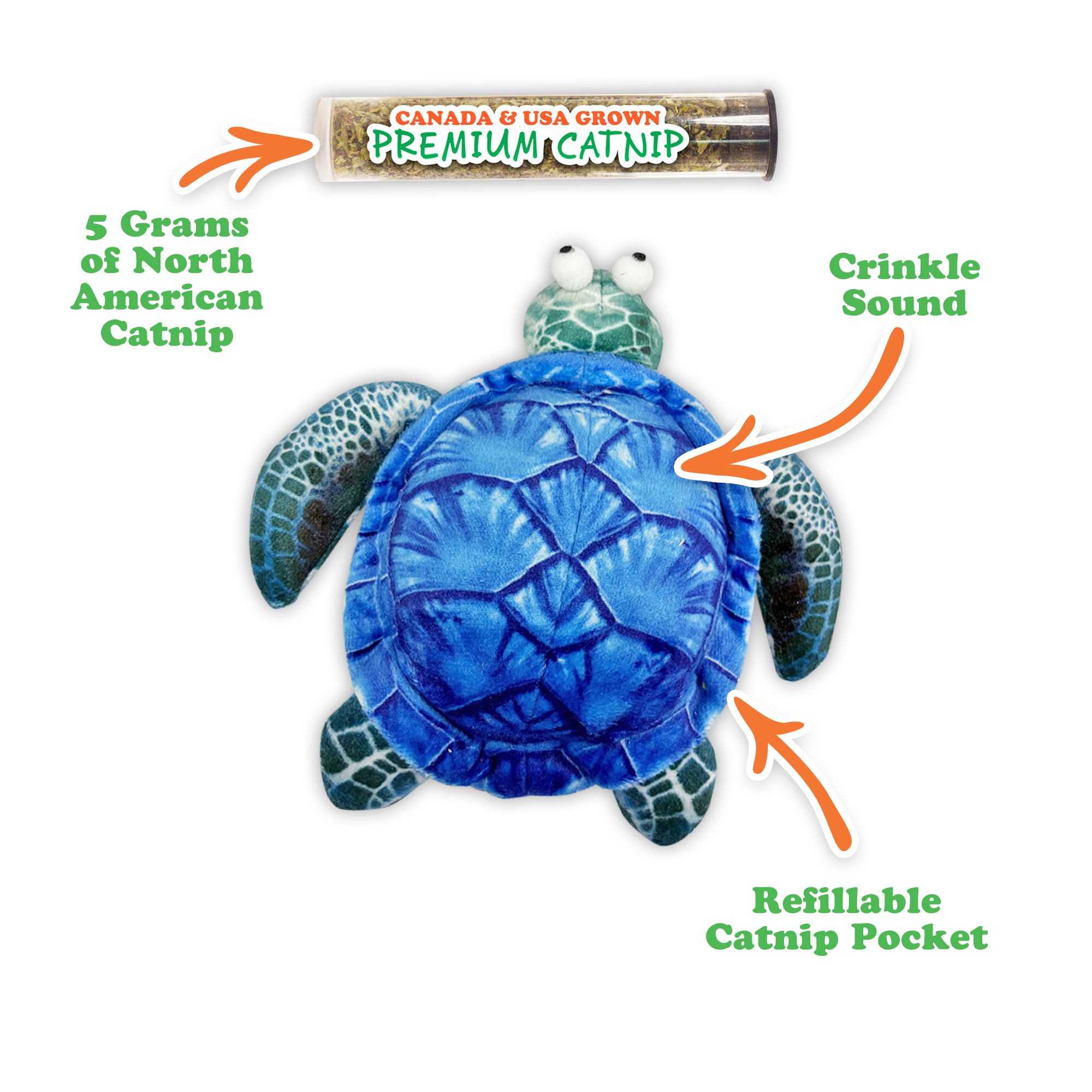 Mewoijuana Turtle Refillable Catnip Cat Toy - thumbnail 3
