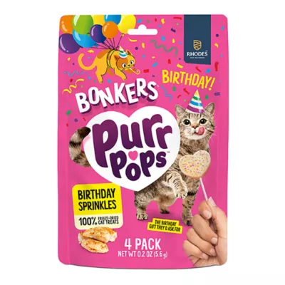 Bonkers™ Purr Pops™ Lickable Cat Treats - Birthday Sprinkles, 4 Ct - Image 1