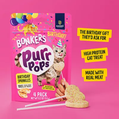 Bonkers™ Purr Pops™ Lickable Cat Treats - Birthday Sprinkles, 4 Ct - Image 4