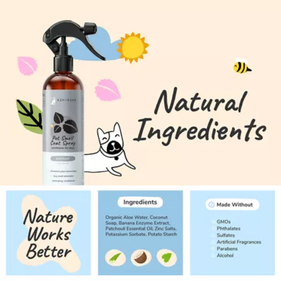 kin + kind Pet Smell Coat Spray Conditioner W/ Advanced Plant technology for Dogs, Patchouli Scent - Image 4