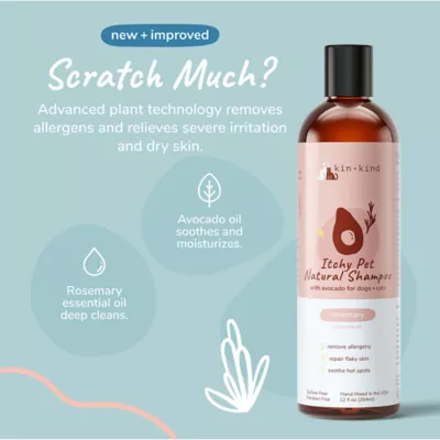 kin + kind Natural Shampoo For Itchy Cats & Dogs, Rosemary & Peppermint Scent Allergen Remover- 12Oz - Image 3