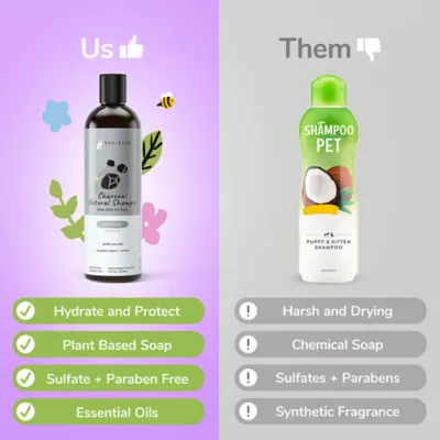 kin + kind Deep Clean Natural Shampoo W/ Activated Charcoal, Almond & Vanilla Scent- 12 Oz - Image 2