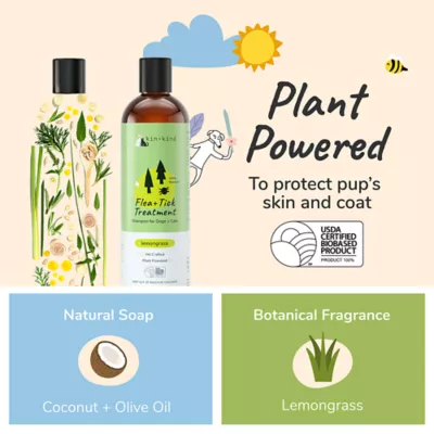 kin+kind Flea & Tick Relief Dog & Cat Shampoo, Plant-Powered, Lemongrass Scent, 12 fl oz - Image 4