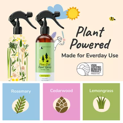 kin+kind Flea & Tick Protect Spray for Dog & Cat, Plant Powered, Lemon Grass, 12 & 32 fl oz - Image 4