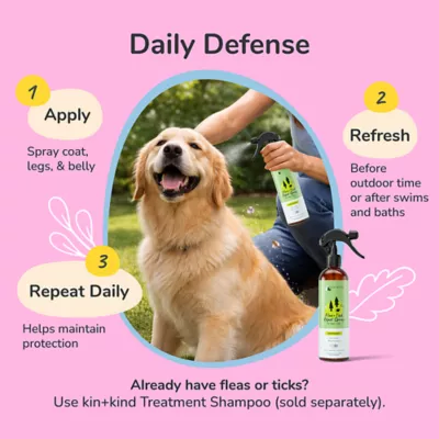 kin+kind Flea & Tick Protect Spray for Dog & Cat, Plant Powered, Lemon Grass, 12 & 32 fl oz - Image 8