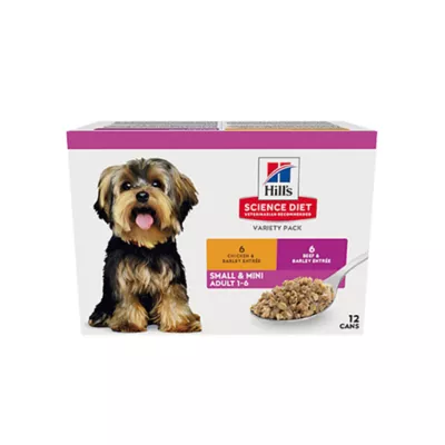 Hill's Science Diet Small & Mini Adult Wet Dog Food - Chicken & Beef, Variety Pack 12 ct 5.8 oz - Image 1