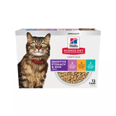 Hill's Science Diet Adult Wet Cat Food - Sensitive Stomach & Skin, Variety Pack, 12 ct, 34.8 Oz - Image 1