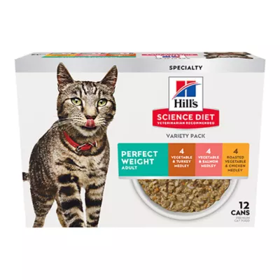 Hill's Science Diet Adult Wet Cat Food - Perfect Weight, Variety Pack, 12 Ct, 34.8 Oz - Image 1