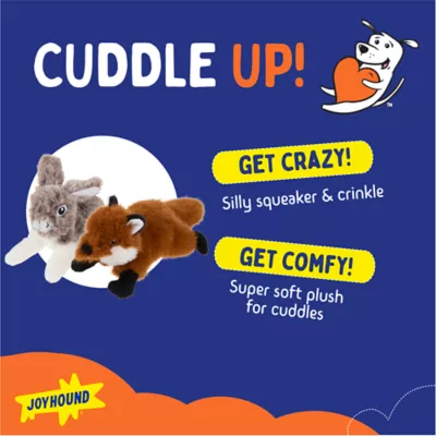 Joyhound Realistic Plush Rabit & Fox Squeaky Plush Dog Toy 2 Pack