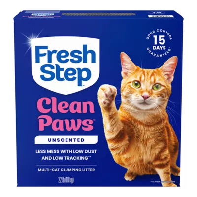 Fresh Step Clean Paws Simply Unscented Clumping Cat Litter, Box - Image 1