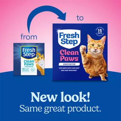 Fresh Step Clean Paws Simply Unscented Clumping Cat Litter, Box - Image 2