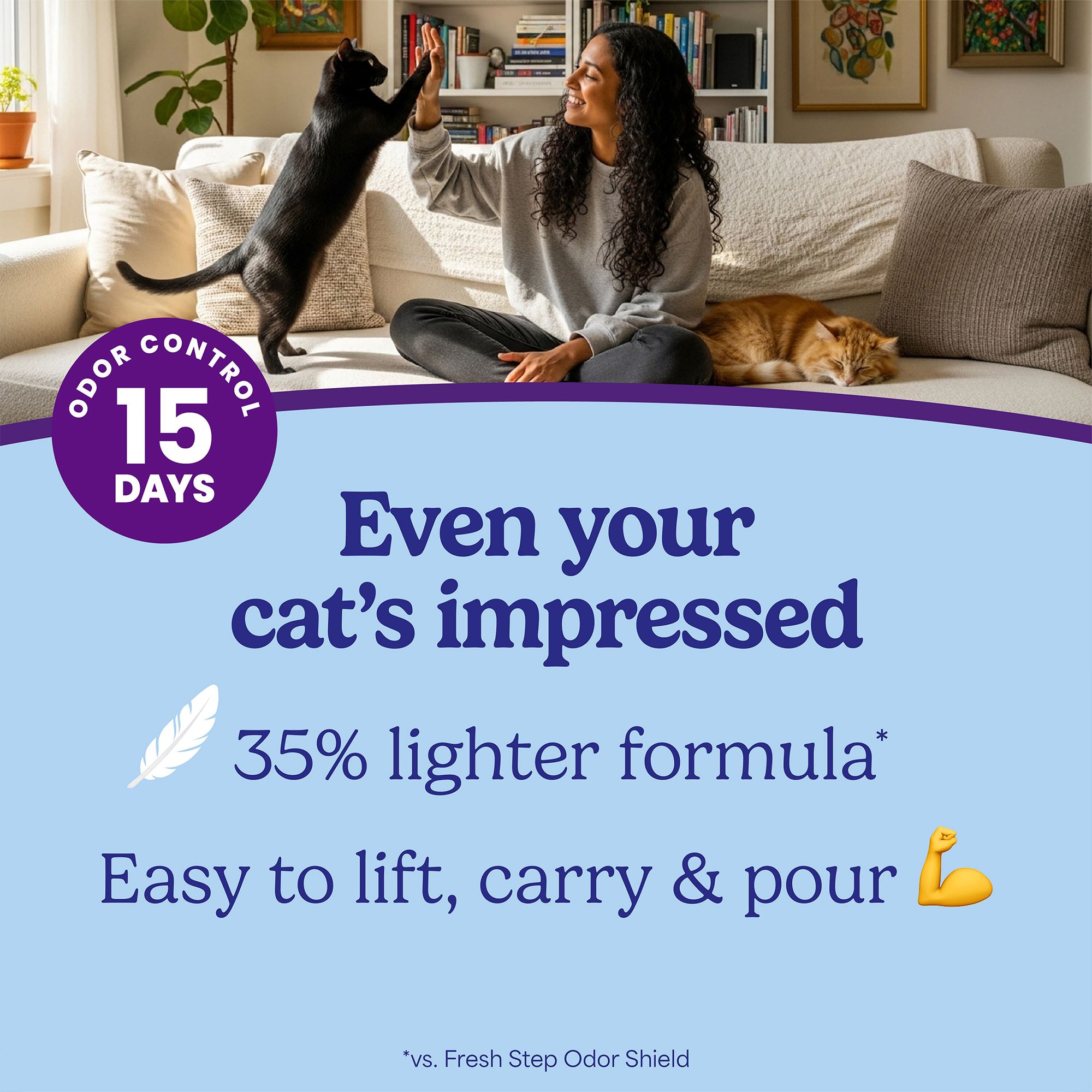 Fresh Step Light Weight Clumping Litter, Extra Strength Formula with Febreze, Box - thumbnail 4