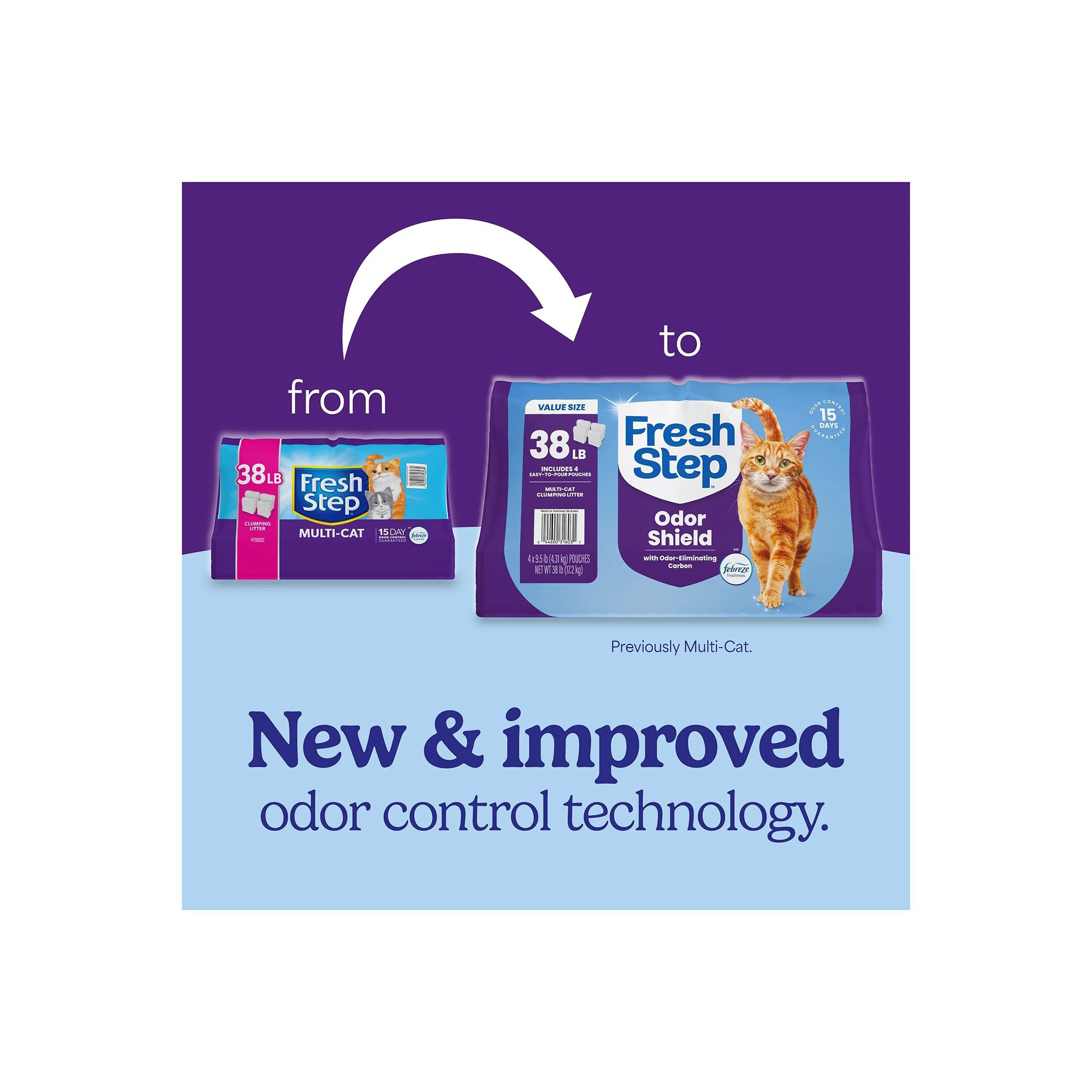 Fresh Step Multi-Cat Clumping Litter With Febreze Freshness, Bag - thumbnail 2