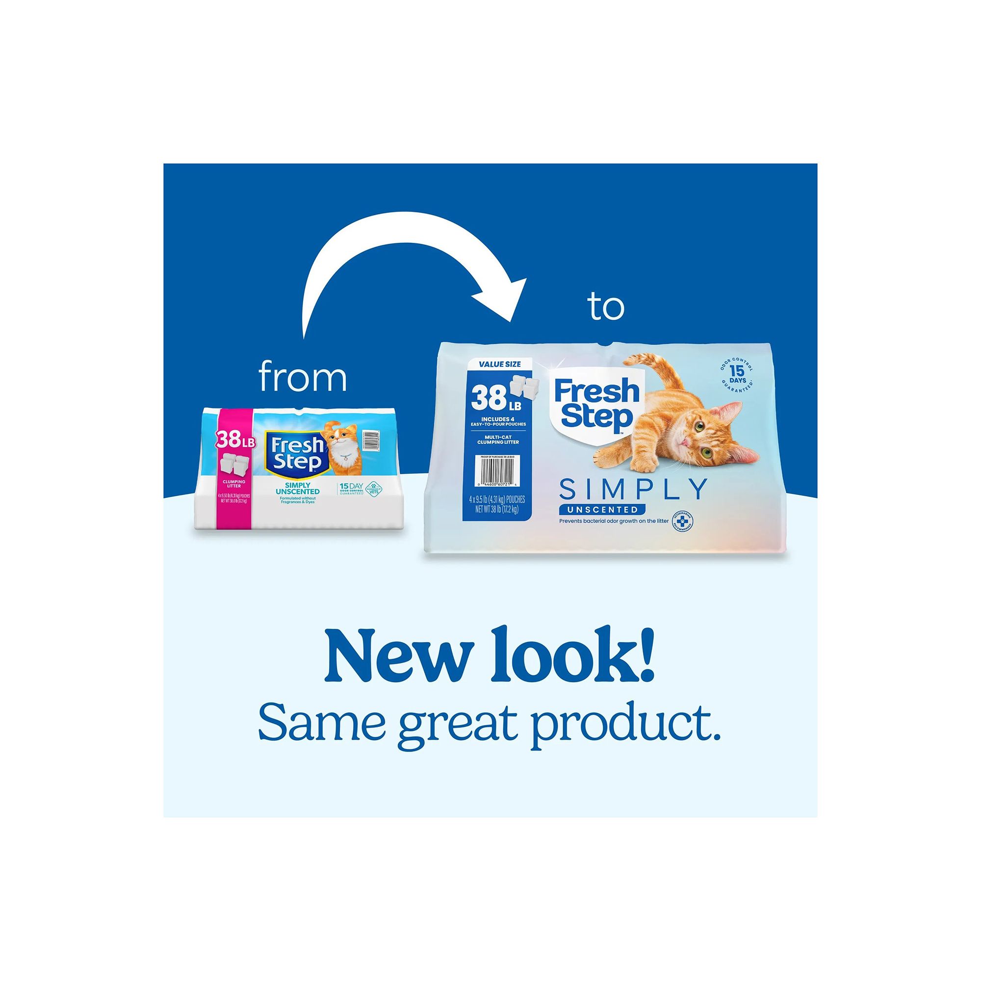 Fresh Step Simply Unscented Clumping Cat Litter, Bag - thumbnail 2