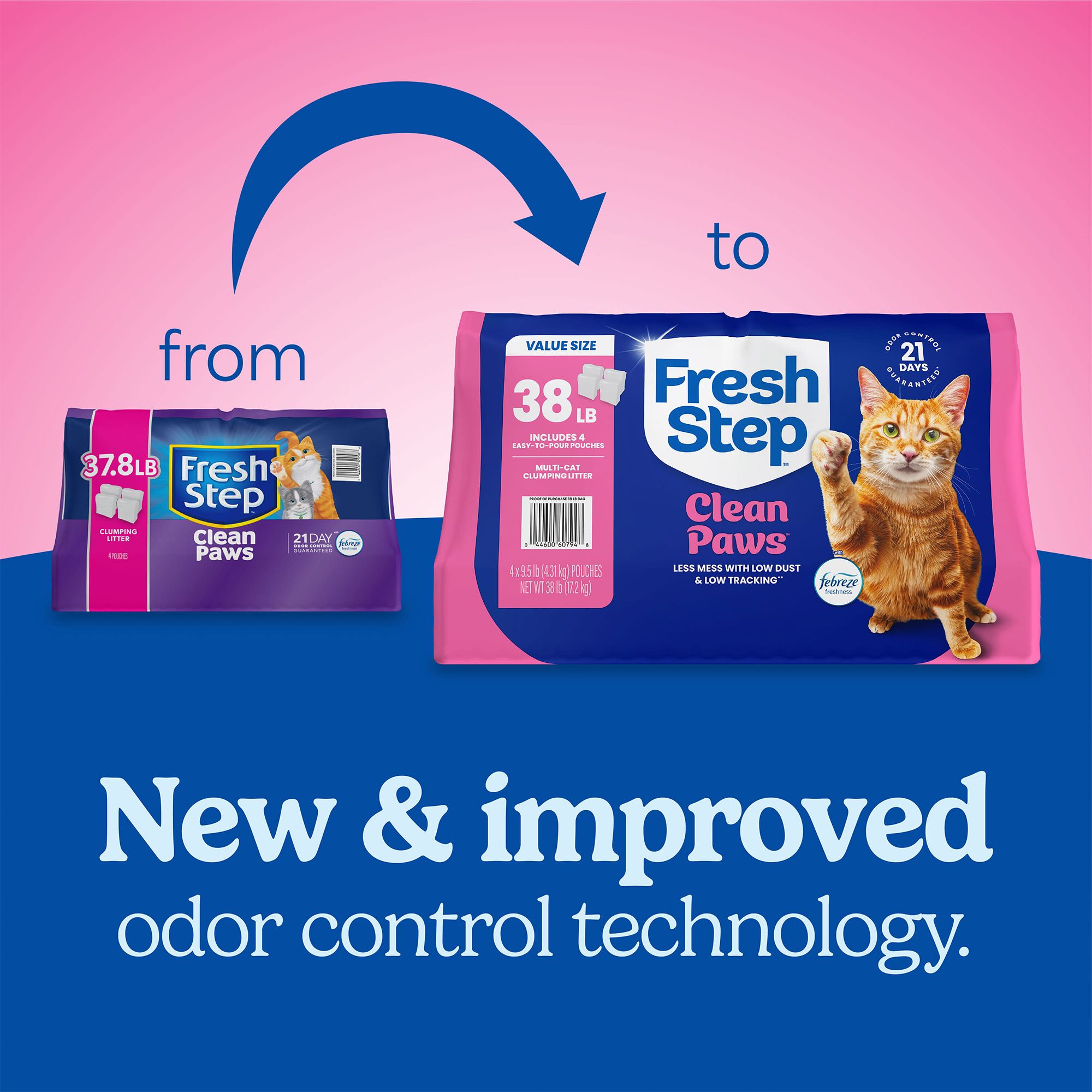Fresh Step Clean Paws Multi-Cat Litter with Febreze - thumbnail 2
