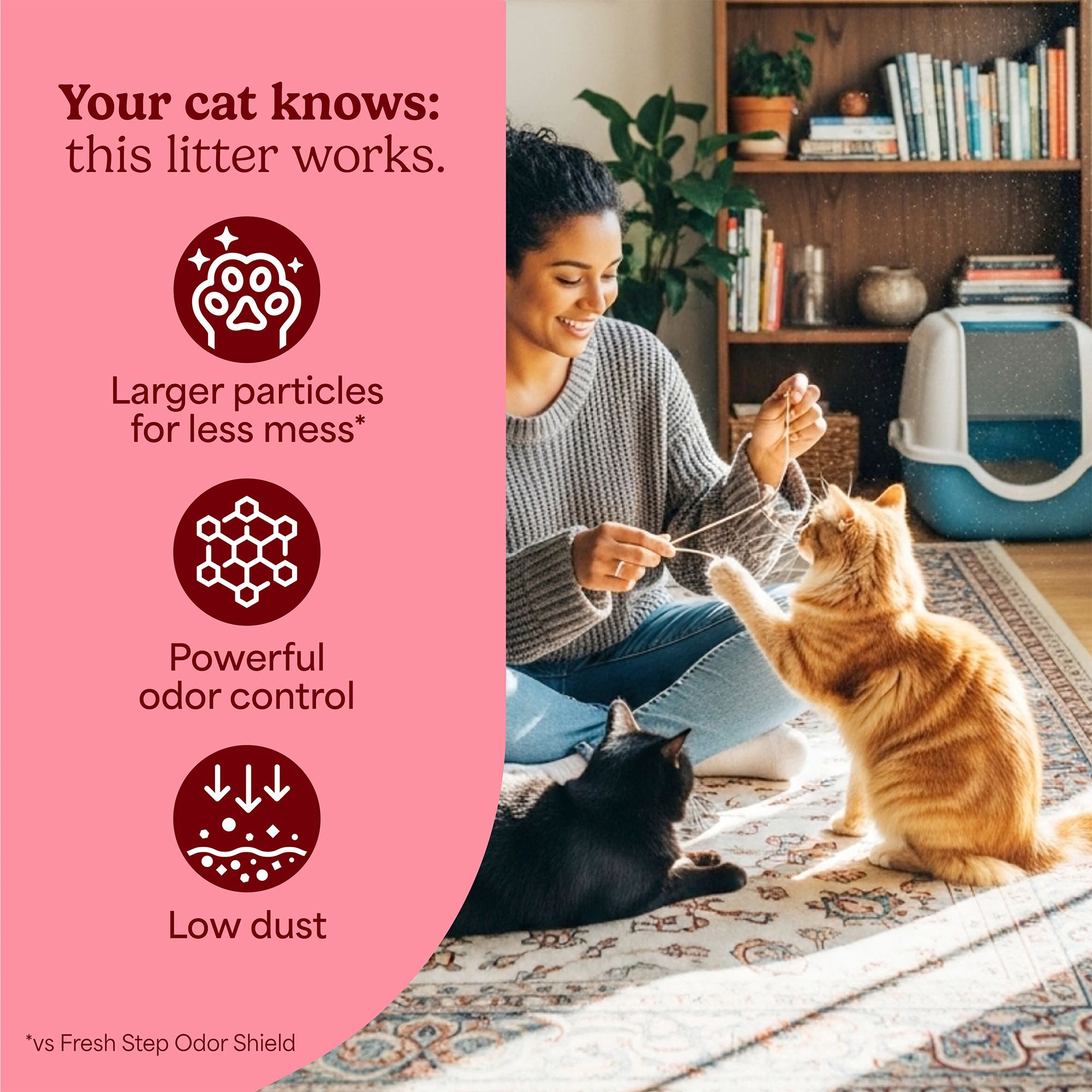 Fresh Step Clean Paws Multi-Cat Litter with Febreze - thumbnail 6