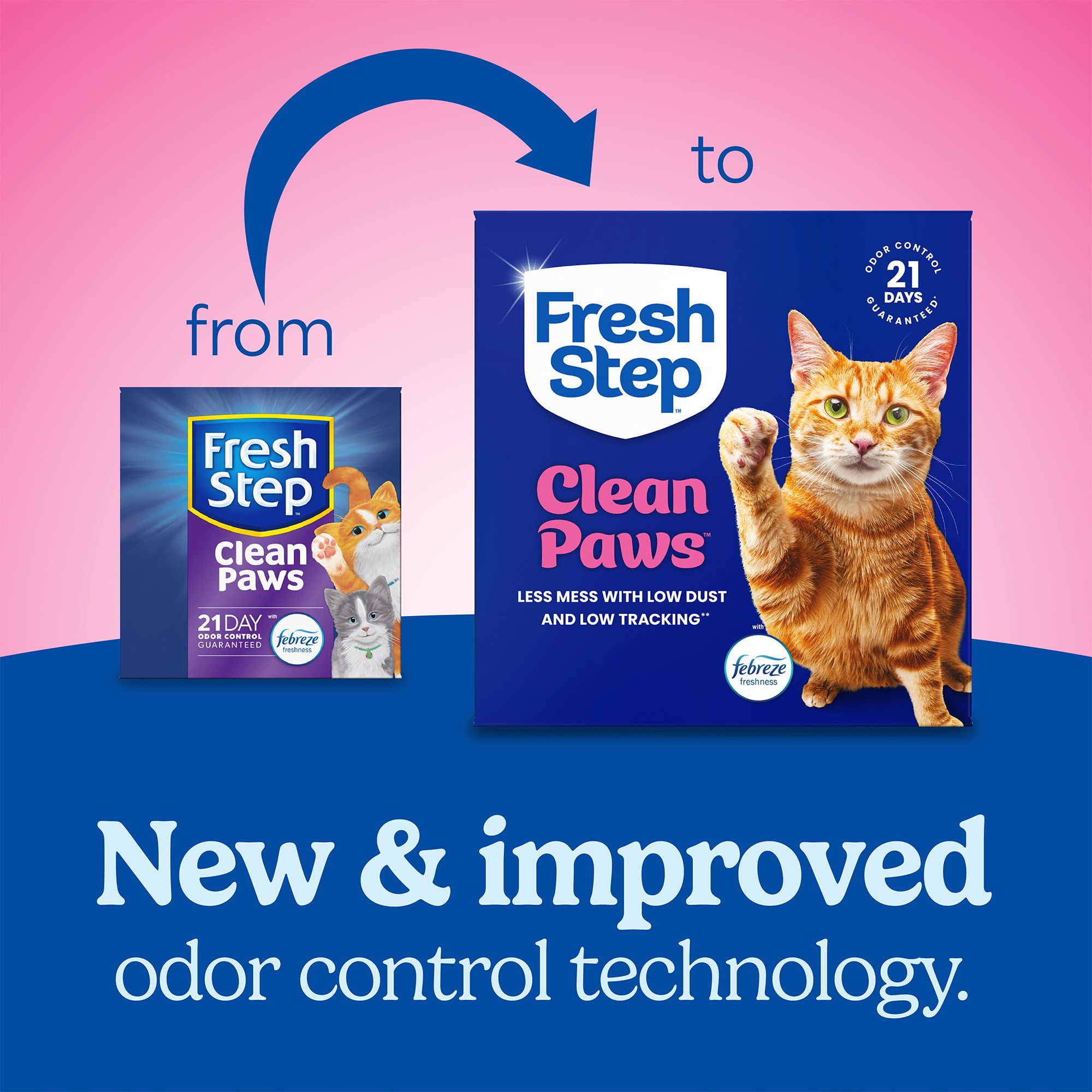 Fresh Step Clean Paws Multi-Cat Litter With Febreze Freshness, Box - thumbnail 2