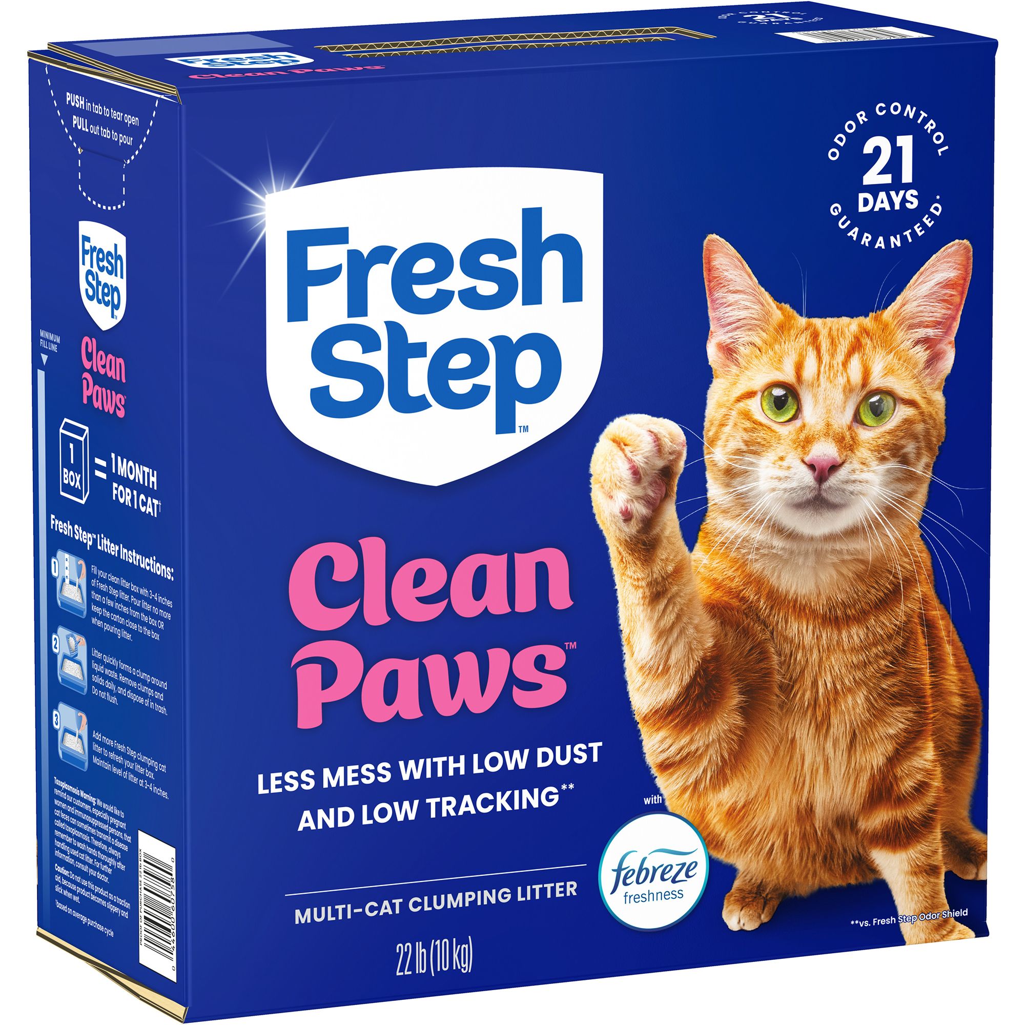 Fresh Step Clean Paws Multi-Cat Litter With Febreze Freshness, Box - thumbnail 3