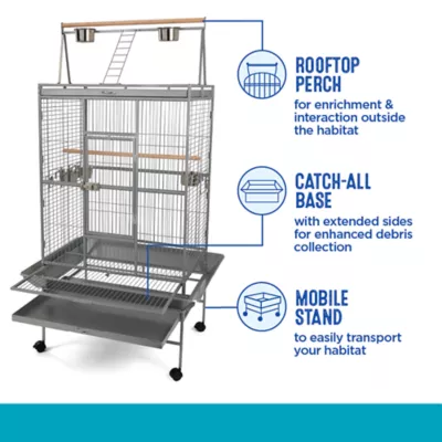 All Living Things® Playtop Pet Bird Cage for Conures & Large Birds - Image 3