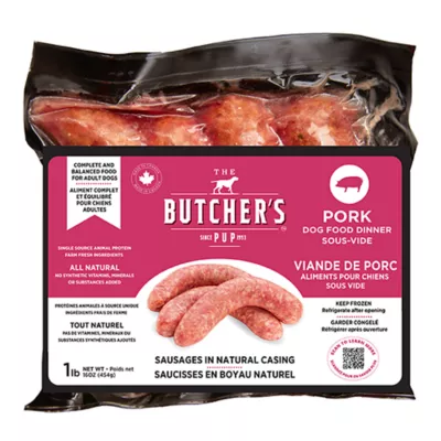 The Butcher's Pup Adult Frozen Dog Food - Sausages in Natural Casing, 4 Count - Image 1