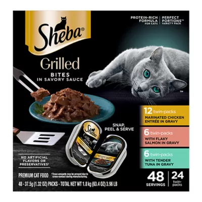 Sheba® Perfect Portions™ Adult Wet Cat Food - Grilled Bites In Sauce, Variety Pack, 24 Ct 63.4 - Image 1