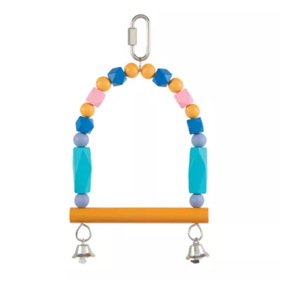 All Living Things® Beaded Wood Swing - Pet Bird Cage Swing for Small Birds - Image 1