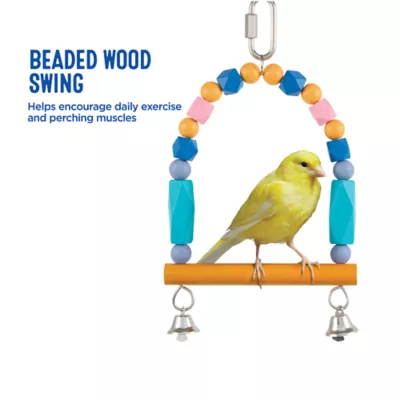 All Living Things® Beaded Wood Swing - Pet Bird Cage Swing for Small Birds - Image 4