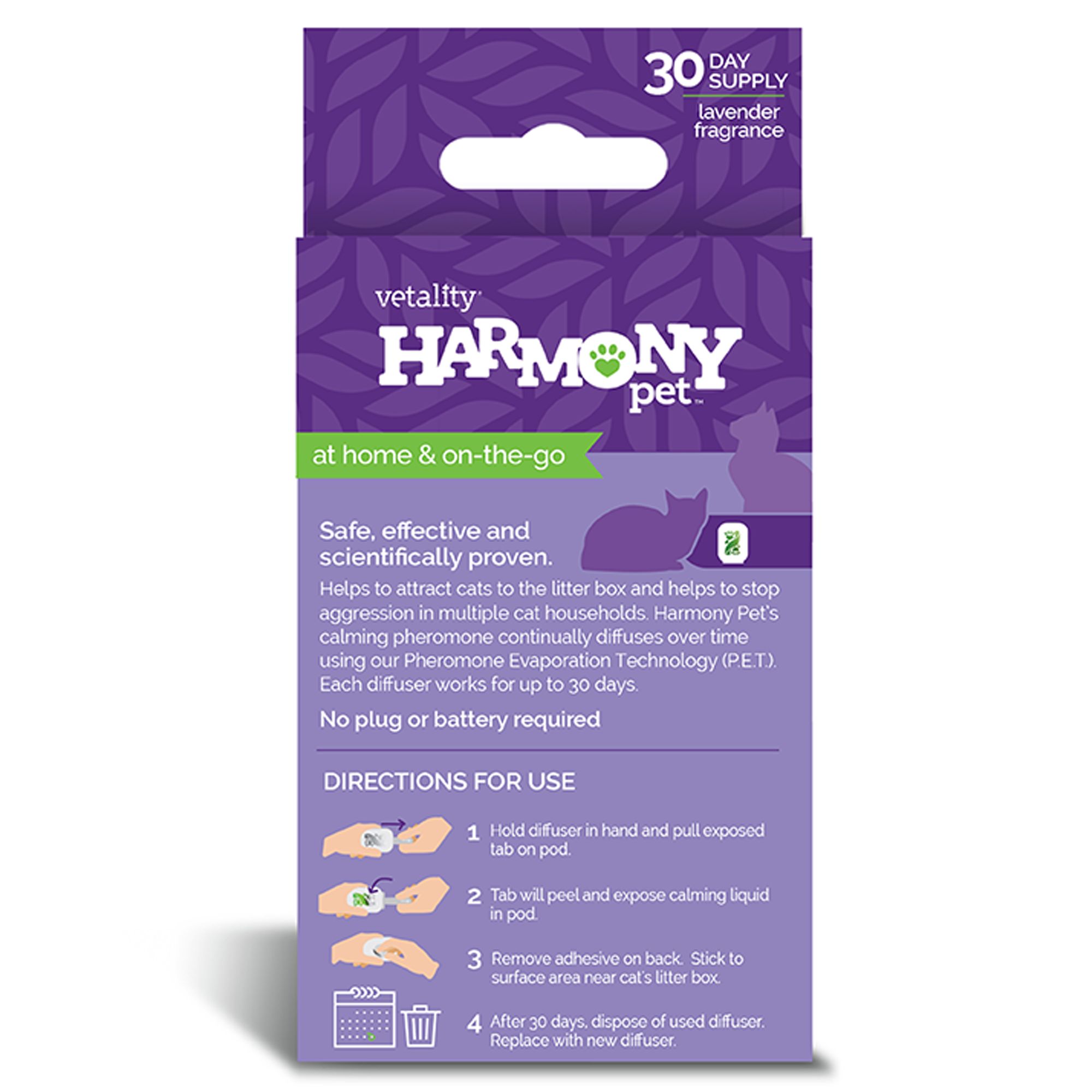 Vetality Cat Harmony Pet Calming Litter Box Diffuser Lavender Scent, 1 Count - thumbnail 2