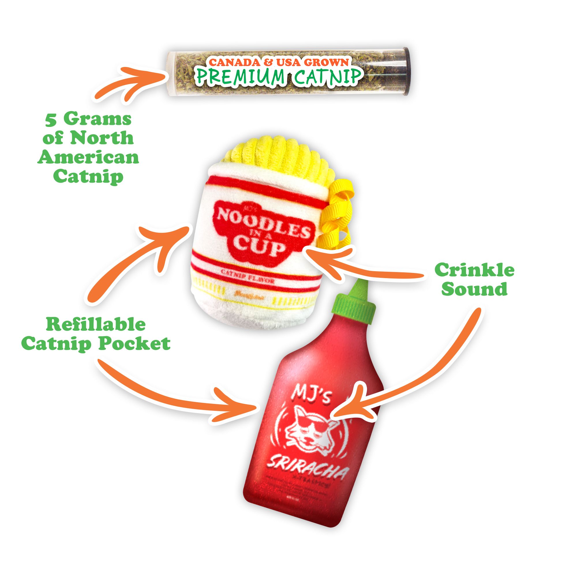 Meowijuana Noodle Sauce Refill Cat Toys 2-Pack - thumbnail 3