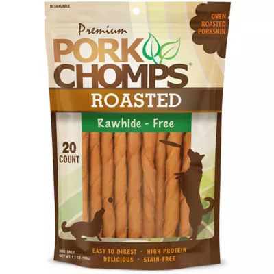 Pork Chomps Rawhide-Free Roasted Twists Adult Dog Treats - 20 ct - Image 1
