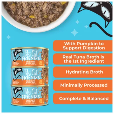 Tiki Cat Friends Adult Cat Wet Food - In Broth, With Pumpkin, 2.8 Oz - Image 5