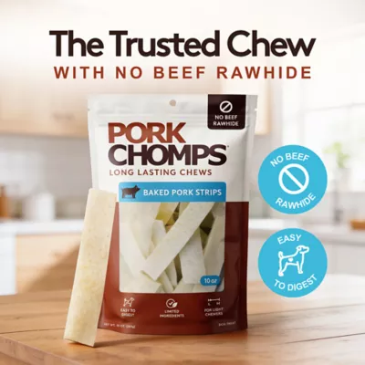 Pork Chomps Rawhide-Free Adult Dog Chews - Strips - Image 4