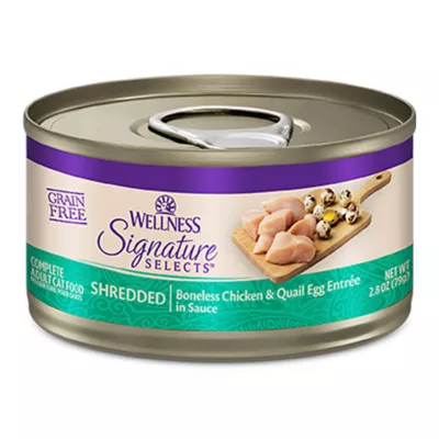 Wellness® Signature Selects Adult Cat Wet Food - Grain Free, Shredded, 2.8 Oz - Image 1