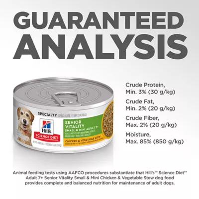 Hill's Science Diet Senior Vitality Small & Mini Adult 7+ Wet Dog Food - Chicken & Vegetable Stew - Image 8